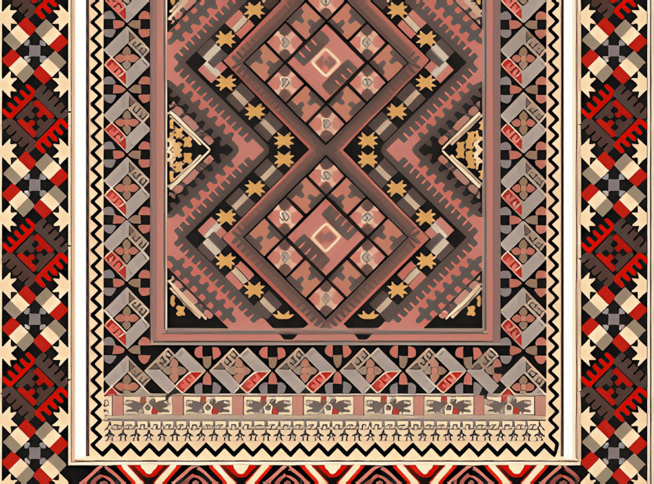 几何龙蛇竹纹织锦背带