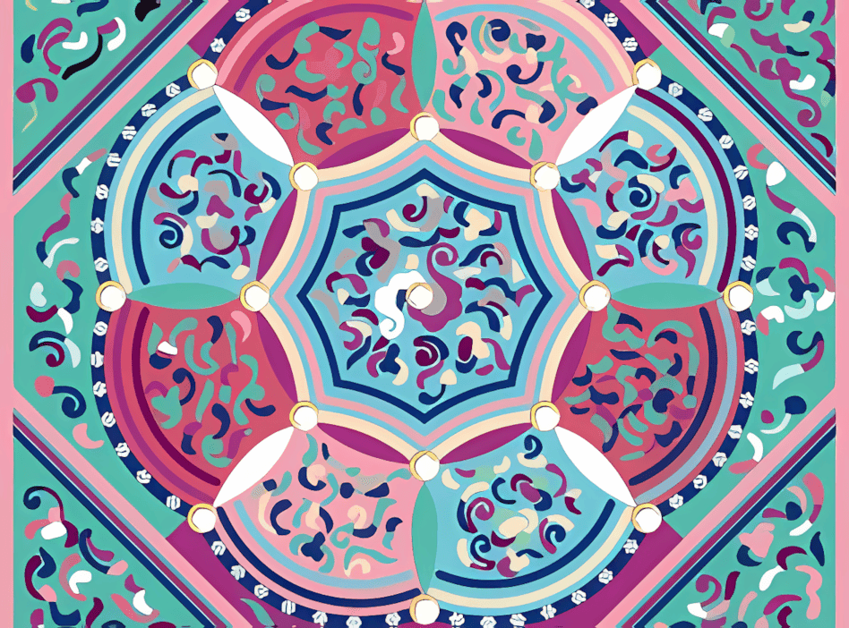 云气交合纹八卦盘型刺绣背带盖片