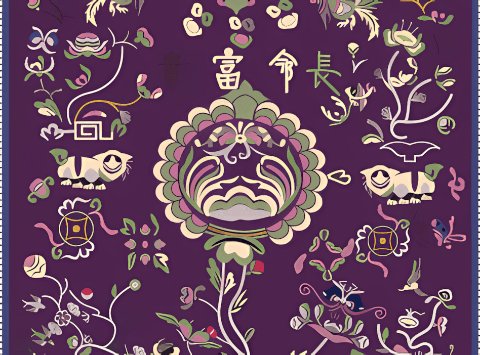 凤鸟混沌花纹刺绣背带