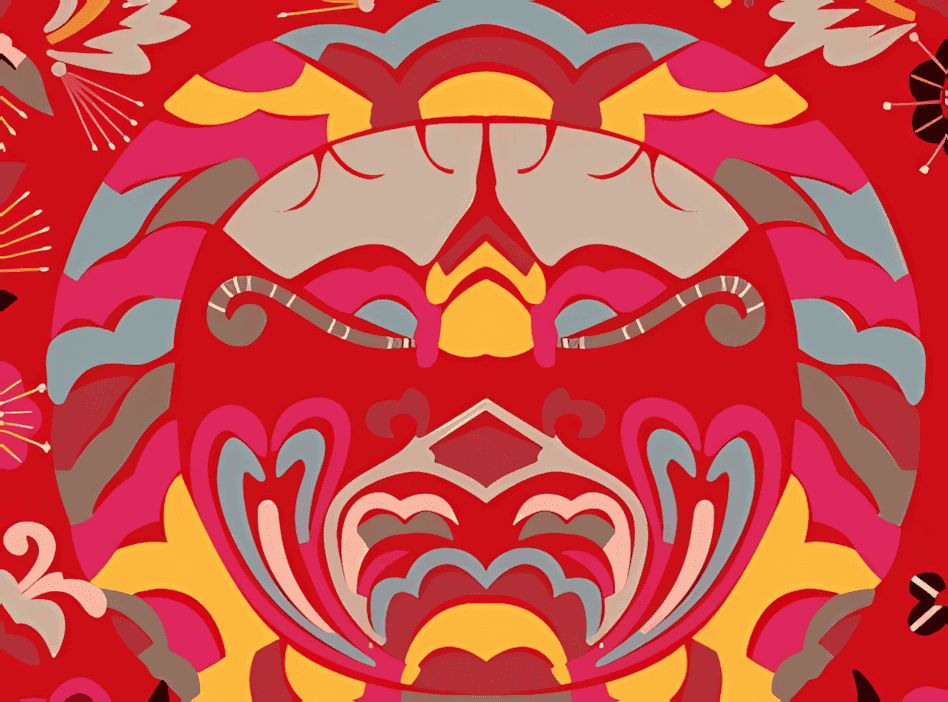 蝶扑混沌花纹刺绣背带心（1）