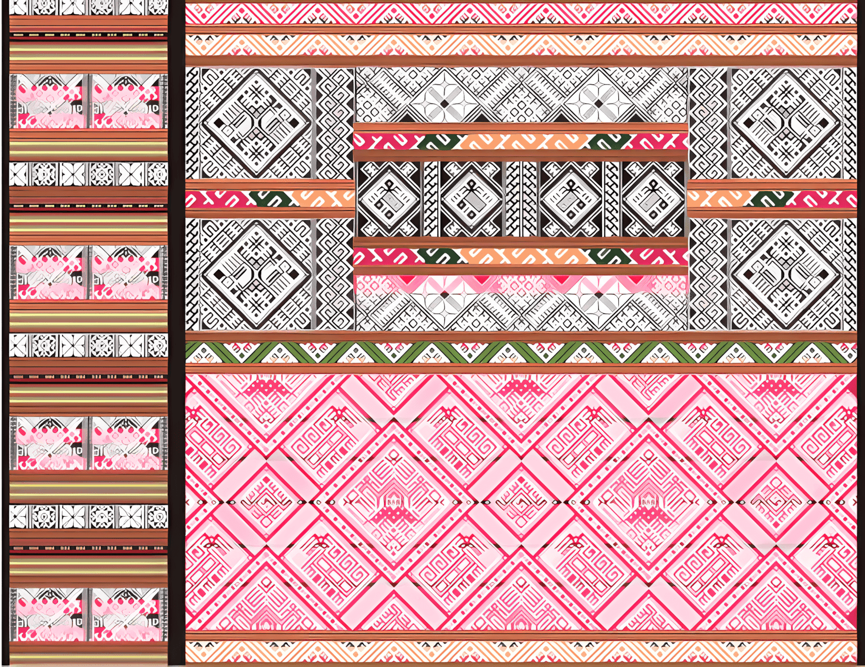 融水花瑶女漆布挑花镶彩衣