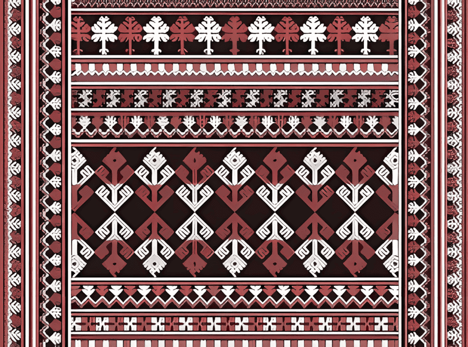 云南河口瑶族围裙挑绣花