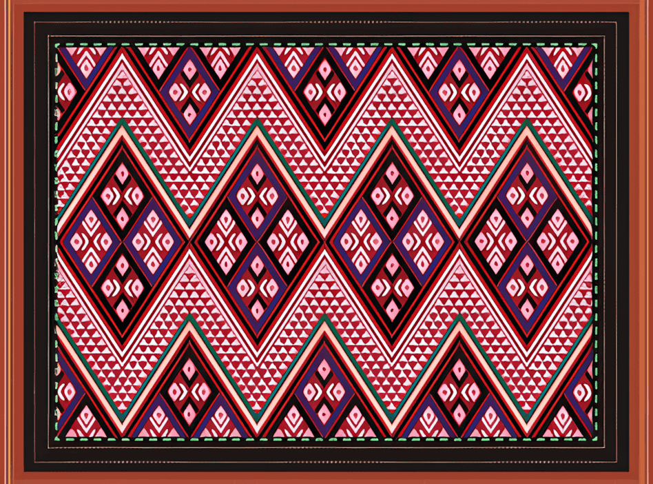 几何菱形纹织锦背带1