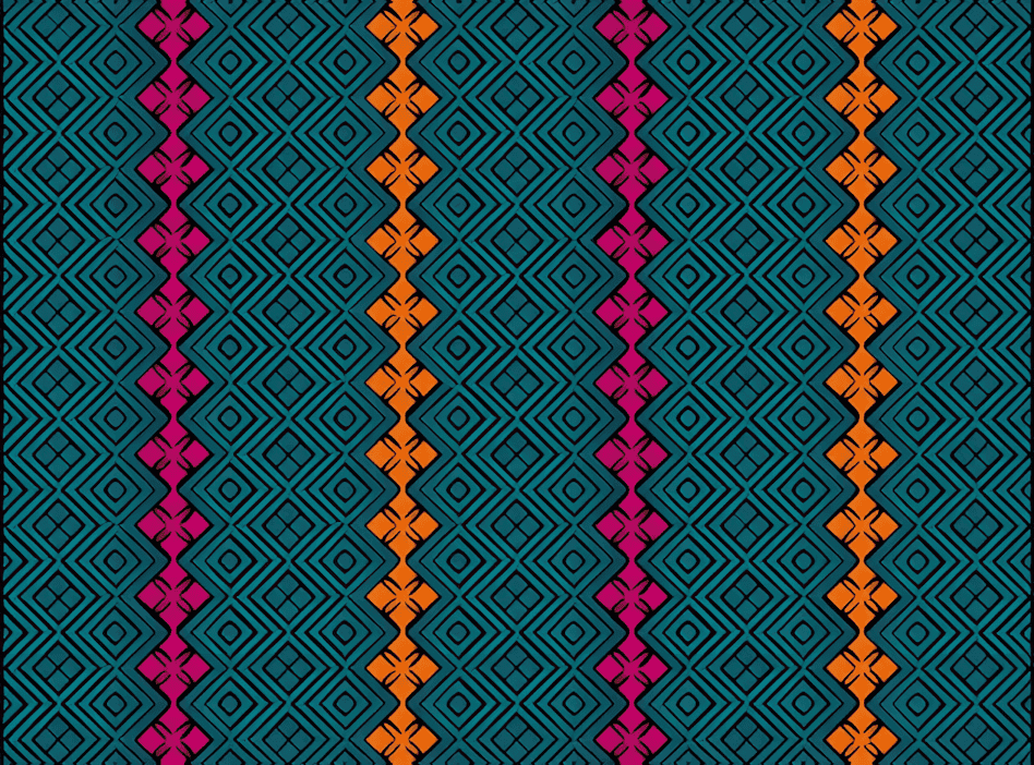 壮锦上的黑地回纹花卉纹