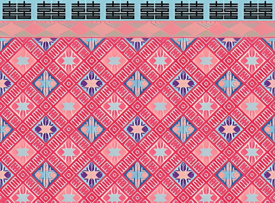 壮锦上的“主”字菊花纹