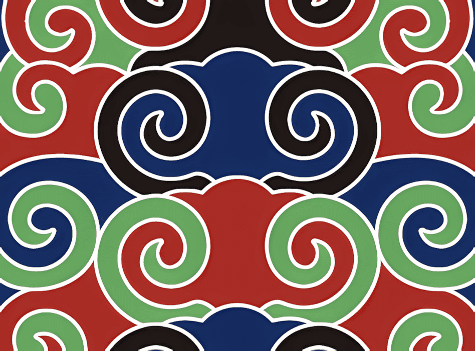 文山壮族背带上的蛙蛇缠绕纹