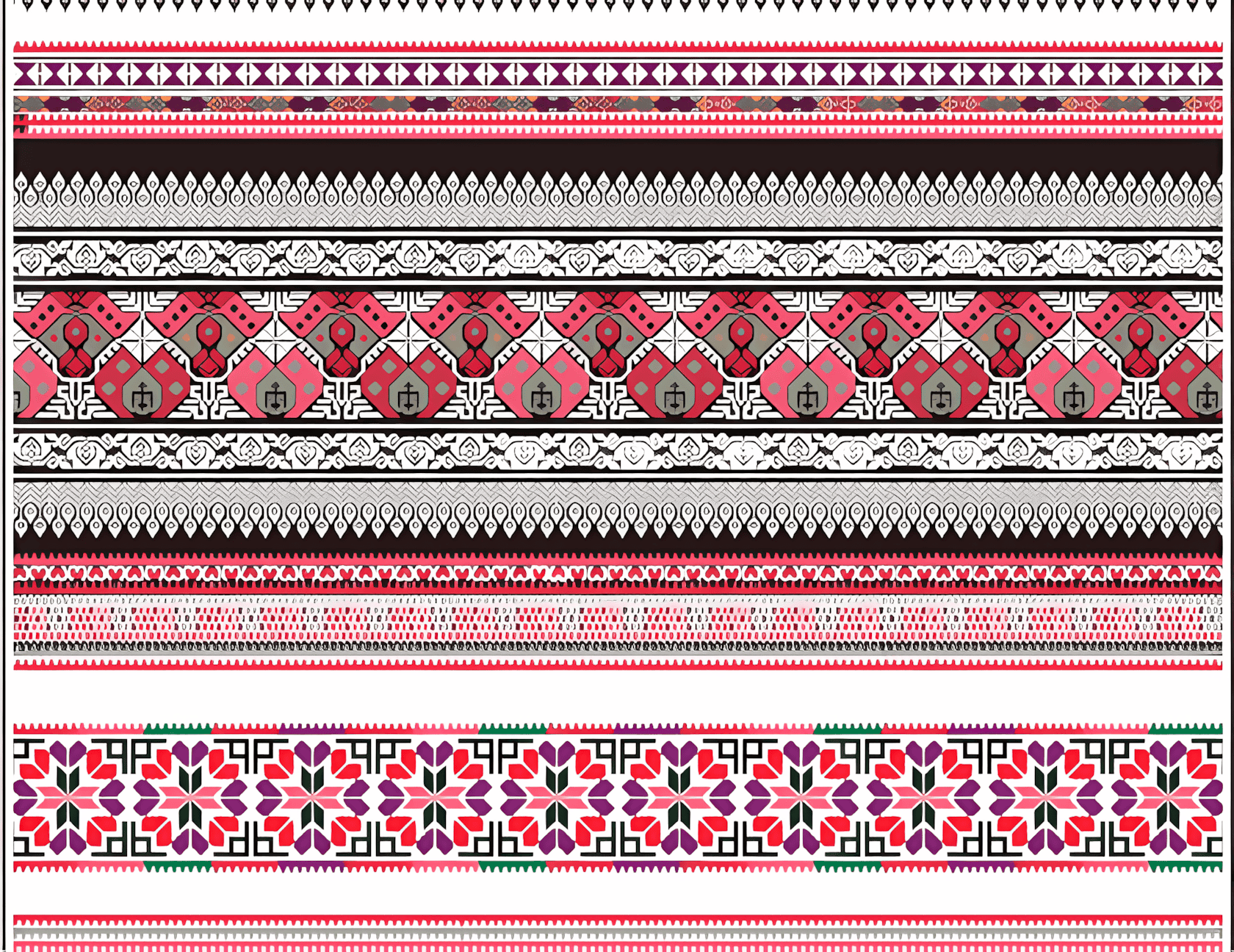 隆林清水苗女土布蜡染花衣裙·花带围腰