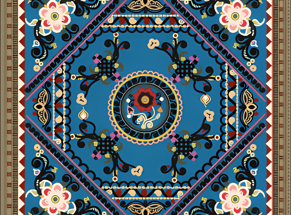 花蝶纹刺绣背带盖帕