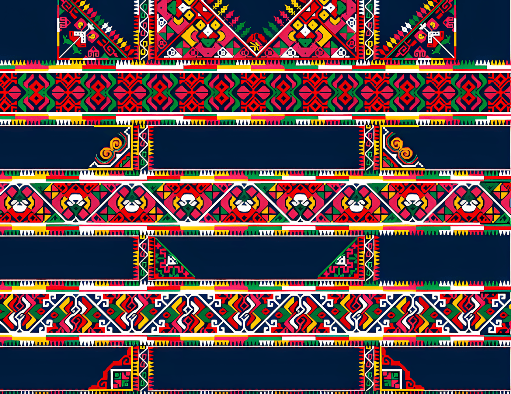 隆林德峨红头苗土布围腰绣花细部