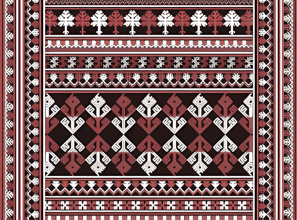 云南河口瑶族围裙挑绣花