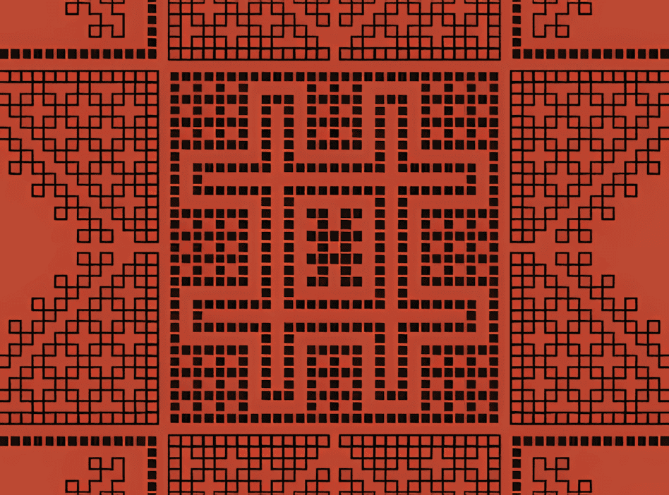 广西金秀盘瑶女子头帕挑花