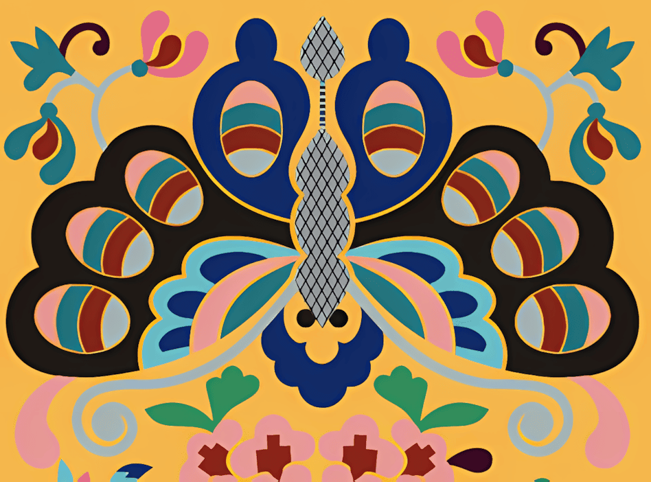 壮族刺绣上的蝴蝶纹