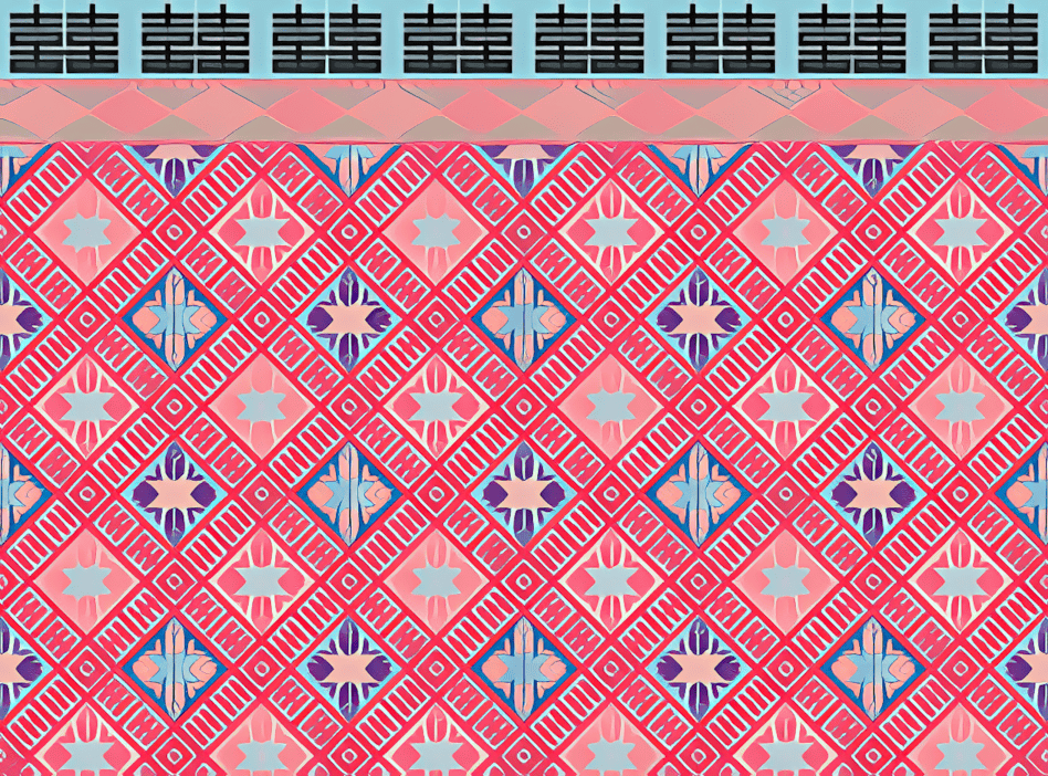 壮锦上的“主”字菊花纹