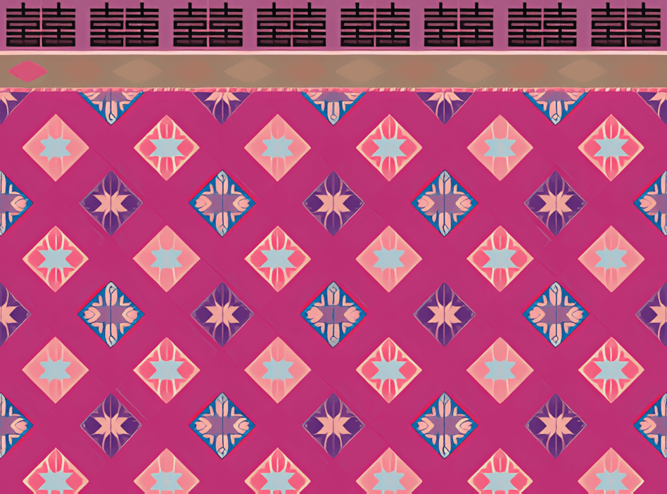 壮锦上的回字菊花纹