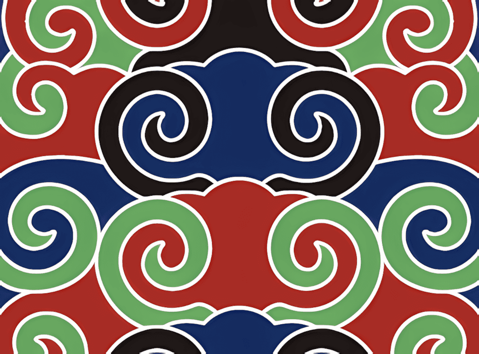 文山壮族背带上的蛙蛇缠绕纹